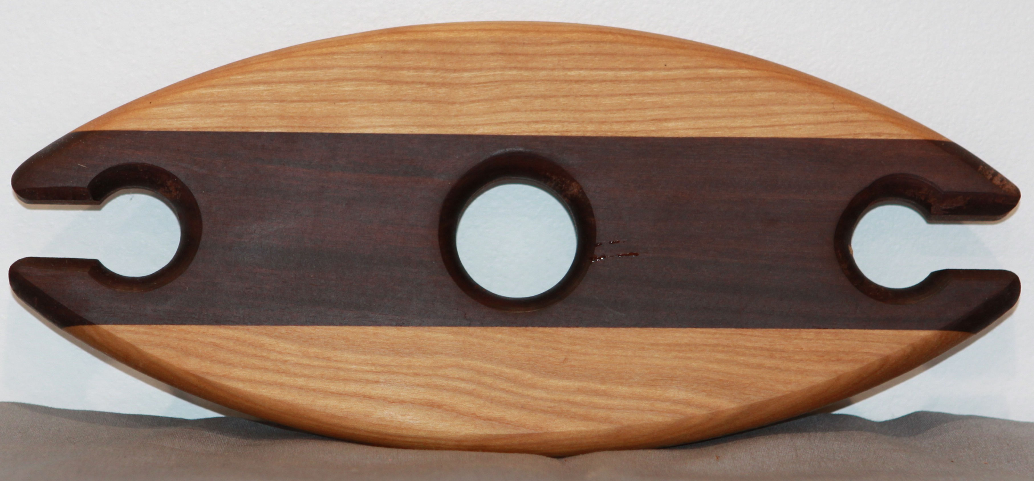 Wood Wine Bottle & Glass Holder