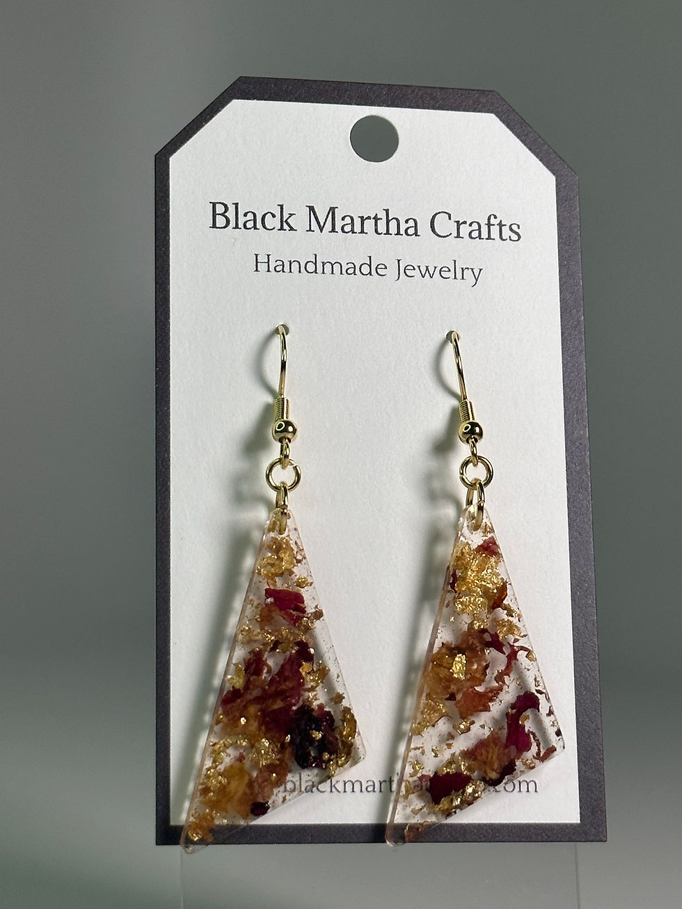 Thumbnail: Golden Rose Resin Earrings