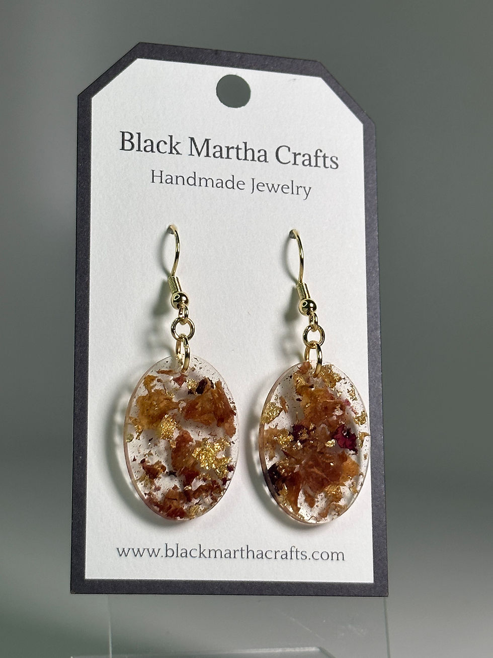 Thumbnail: Golden Rose Resin Earrings