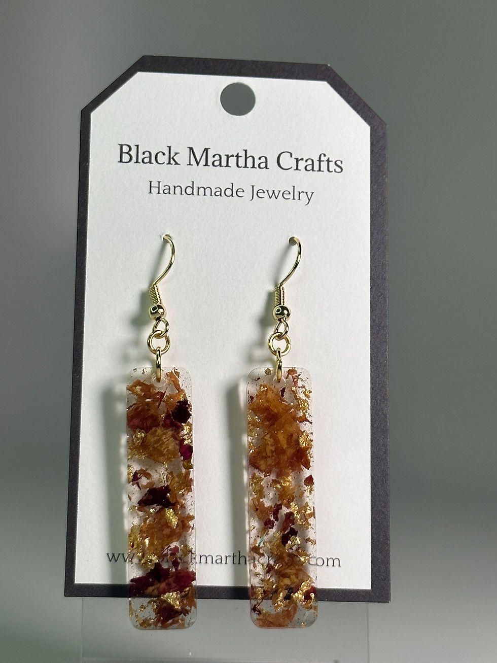 Thumbnail: Golden Rose Resin Earrings