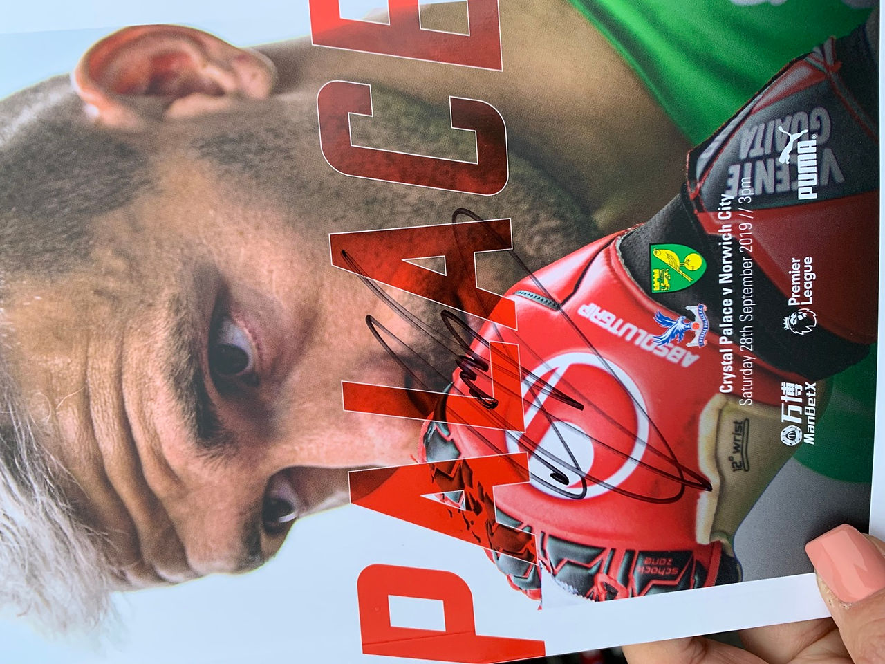 Signed program from Gary Cahill