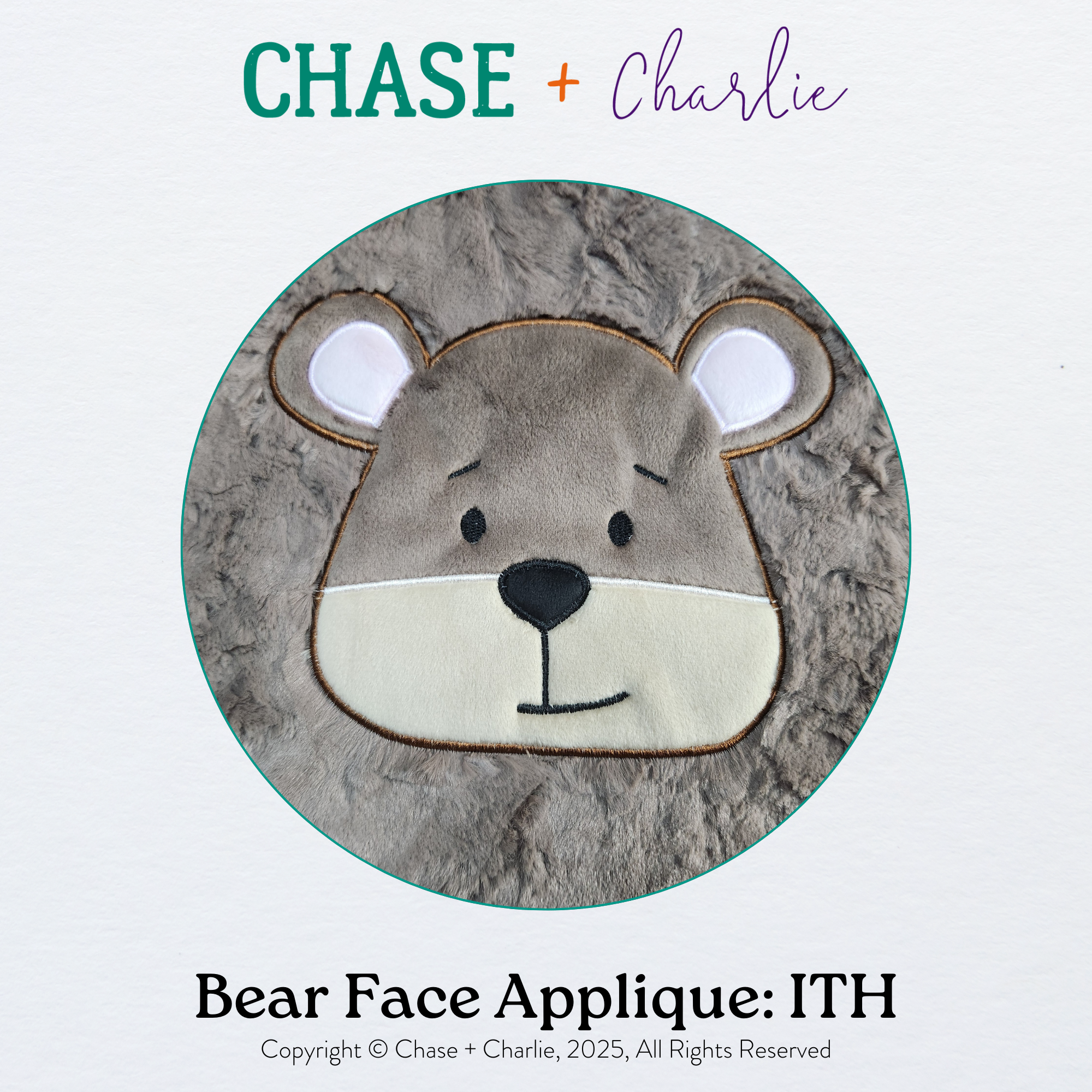 Premium ITH Design: Bear Face Applique