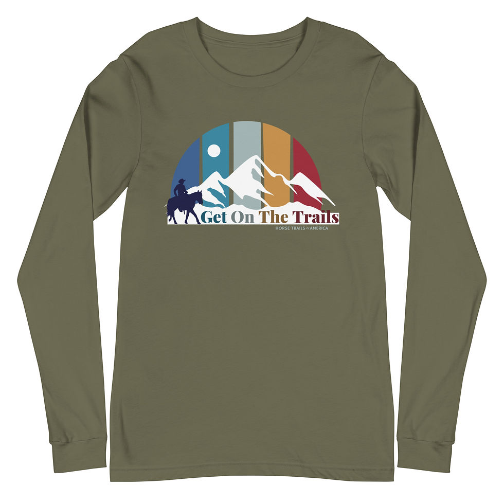 Thumbnail: Get On The Trails HORSE Men/Women Long Sleeve Tee