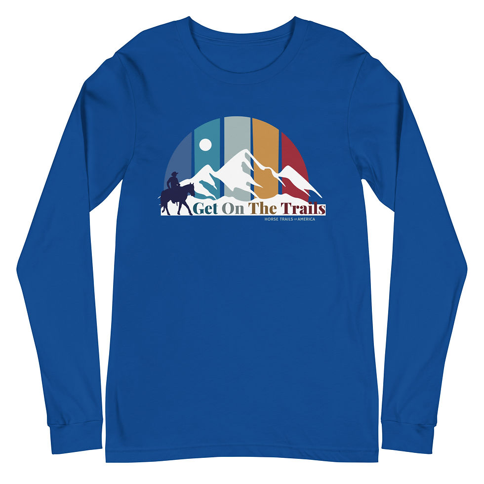 Thumbnail: Get On The Trails HORSE Men/Women Long Sleeve Tee