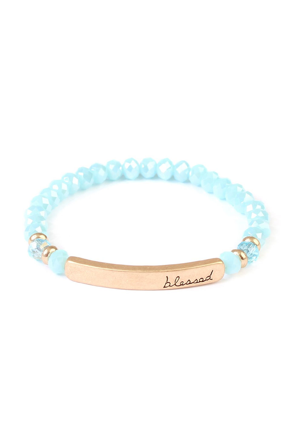 Thumbnail: "BLESSED" 6mm GLASS STRETCH BRACELETS