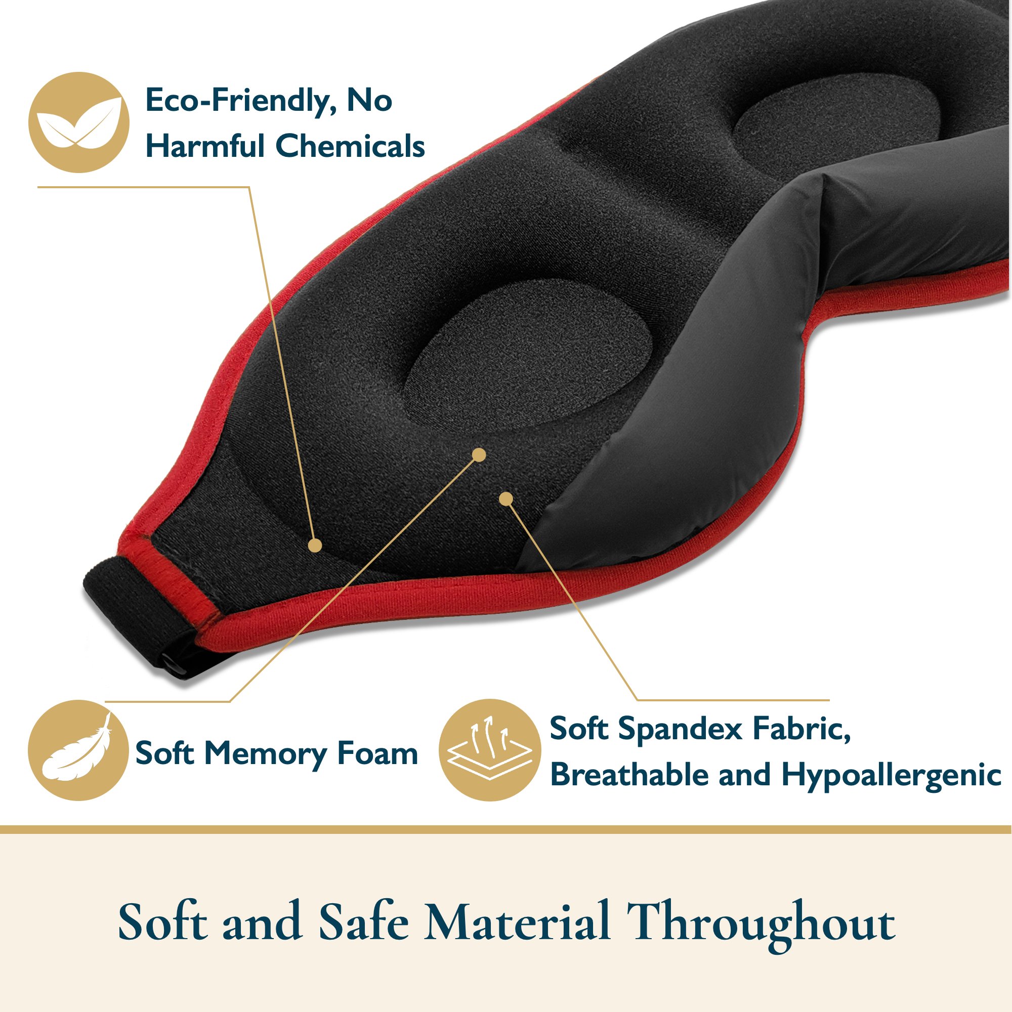 thumbnail image 5 of ComfiTime Máscara para Dormir en Paquete de 2: Máscara para Dormir 100 % Opaca, Cubre Ojos para Hombres y Mujeres, Antifaz para Contorno con Deflector Nasal, Suave y Liviana, sin Látex, 5 of 13