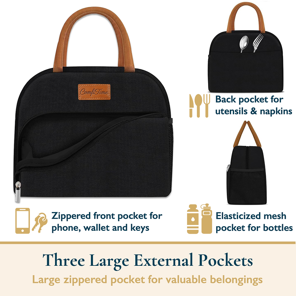 Thumbnail: Insulated Lunch Bag for Women, Large Capacity Cooler Box