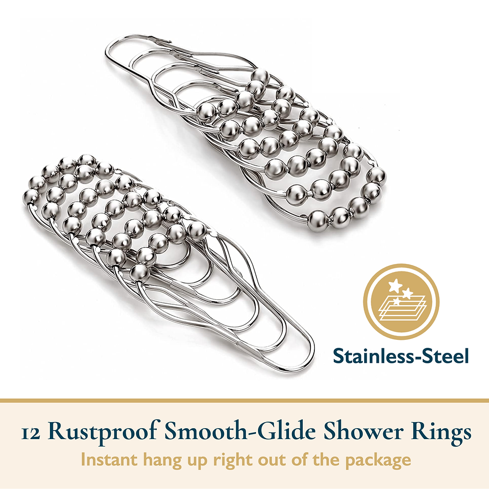 Thumbnail: Shower Curtain with Hooks,Weighted-Hem Waffle Weave Fabric Bathroom Curtain