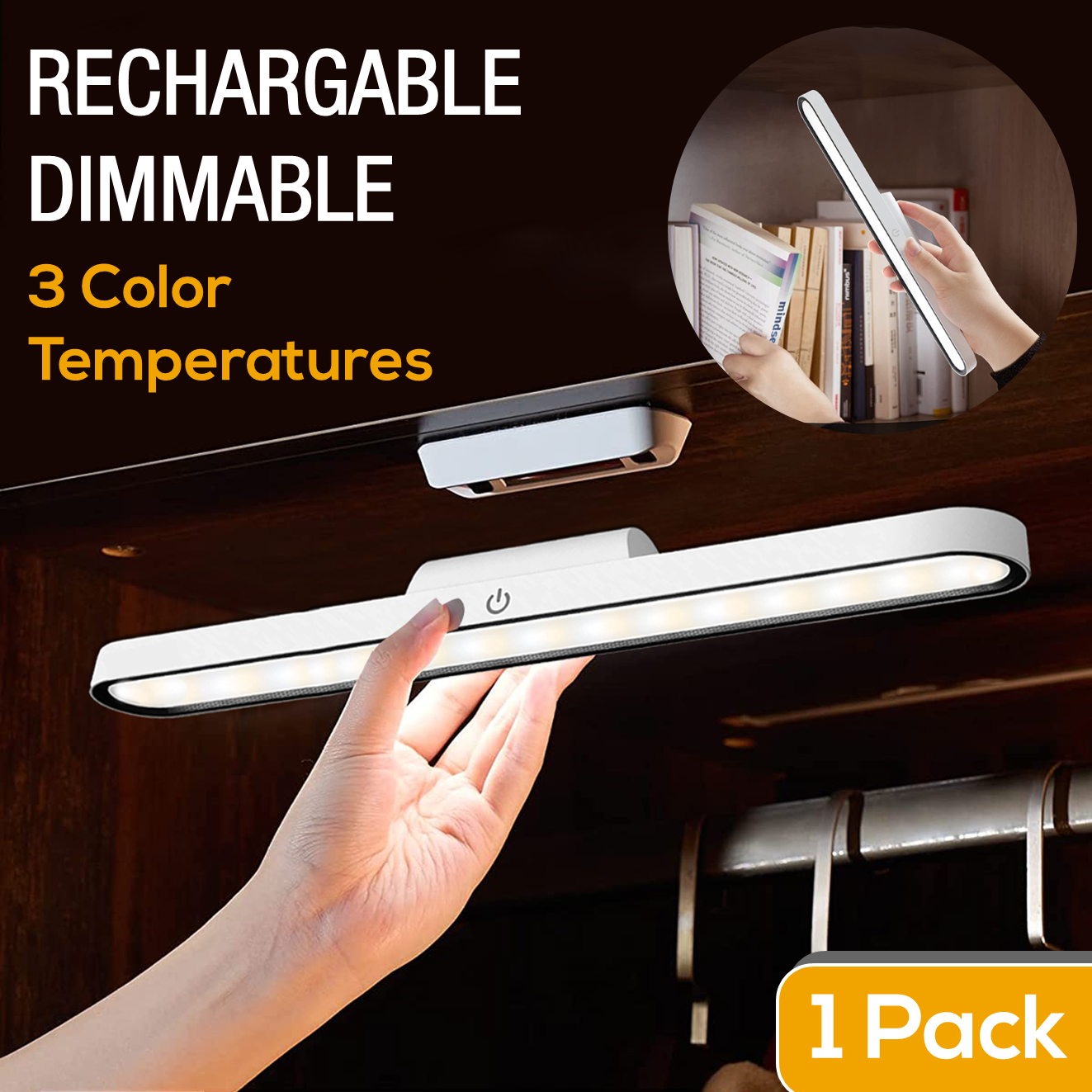 illuminlabs Under Cabinet Lights - Rechargeable 28 LED Closet Lights