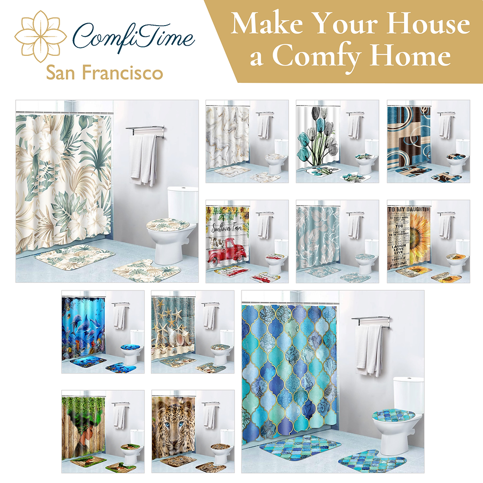 Thumbnail: Shower Curtain Set-4 PCS