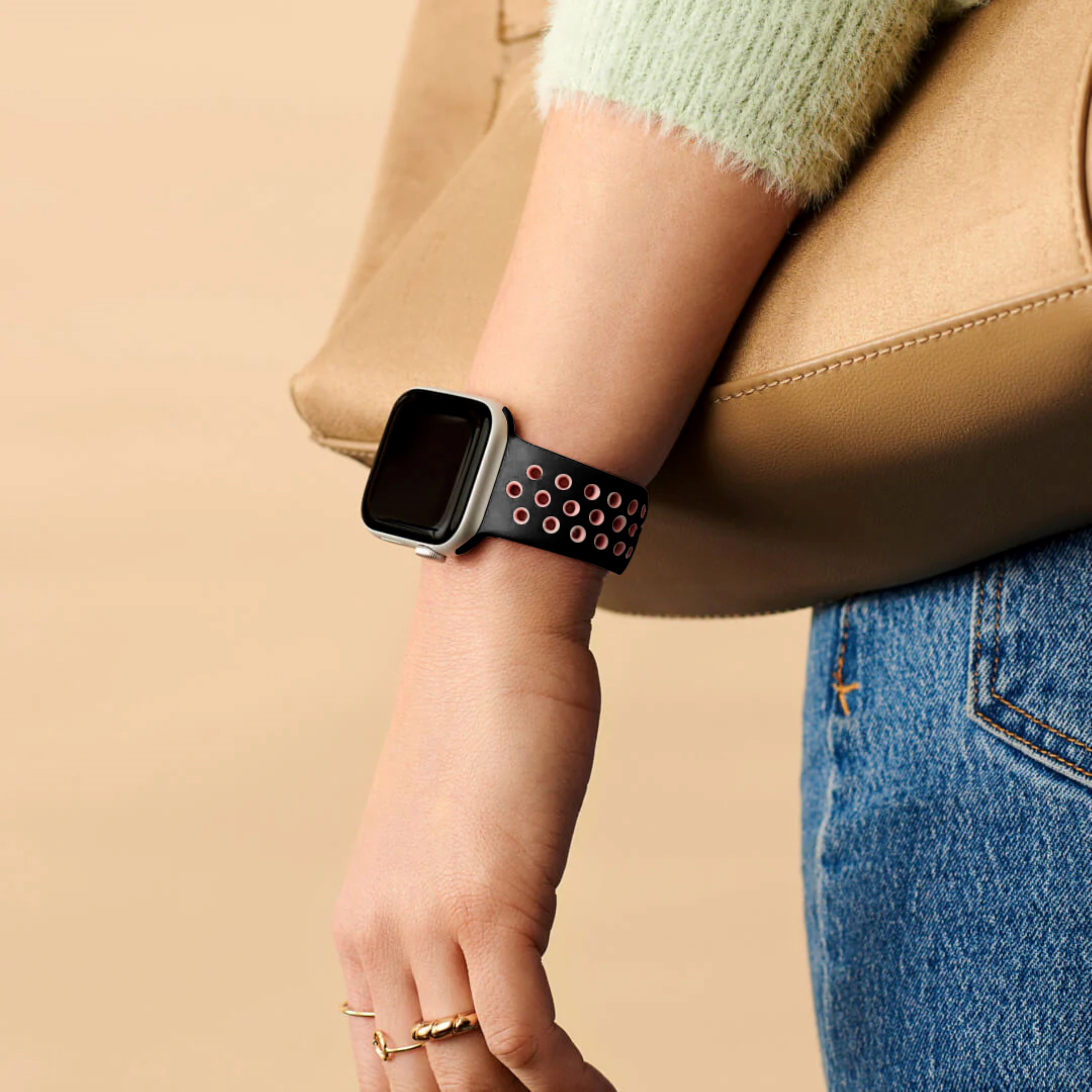 thumbnail image 2 of ComfiTime Correa para Apple Watch: Correas Elásticas para iWatch de 38/40/41/42/44/45/49 mm, Correas Deportivas de Silicona Transpirables para Series SE 9 8 7 6 5 4 3 2 1 Ultra1 2, 2 of 13