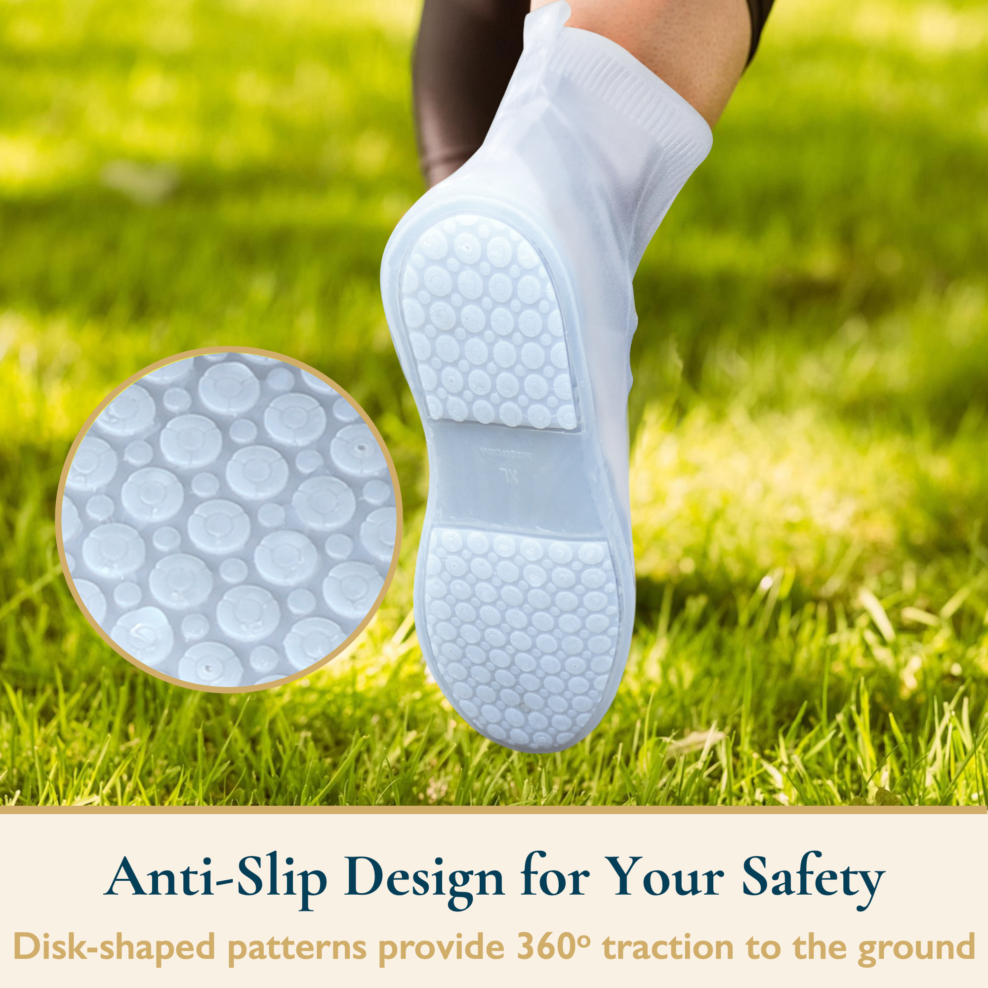 thumbnail image 4 of ComfiTime Cubrezapatos Impermeables, Suela Antideslizante, Cobertura por Encima Del Tobillo, Caucho TPE Duradero, Reutilizables para Hombres, Mujeres y Niños, Uso en Interiores y Exteriores, 4 of 9