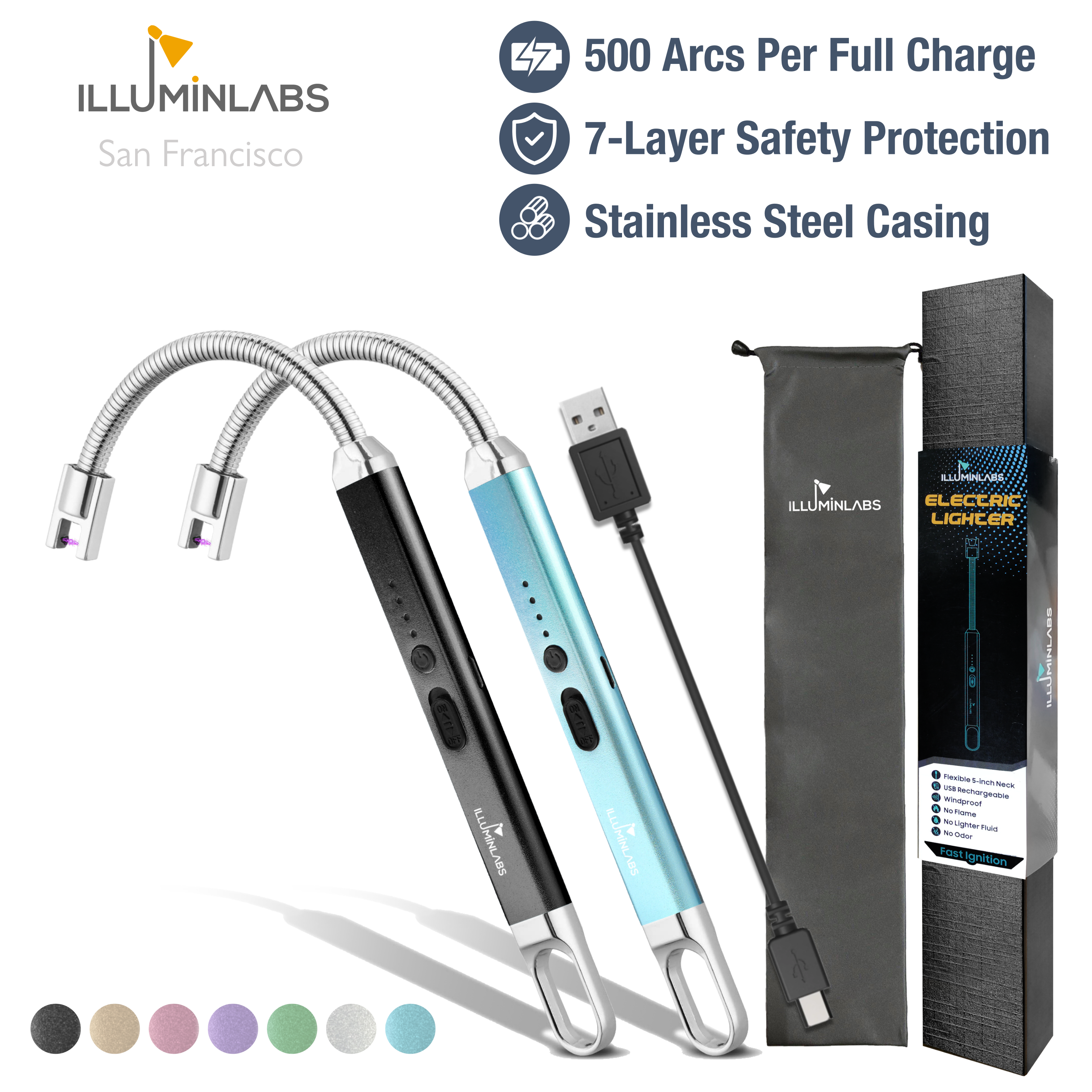Illuminlabs 2Pack Electric Lighter-Long
