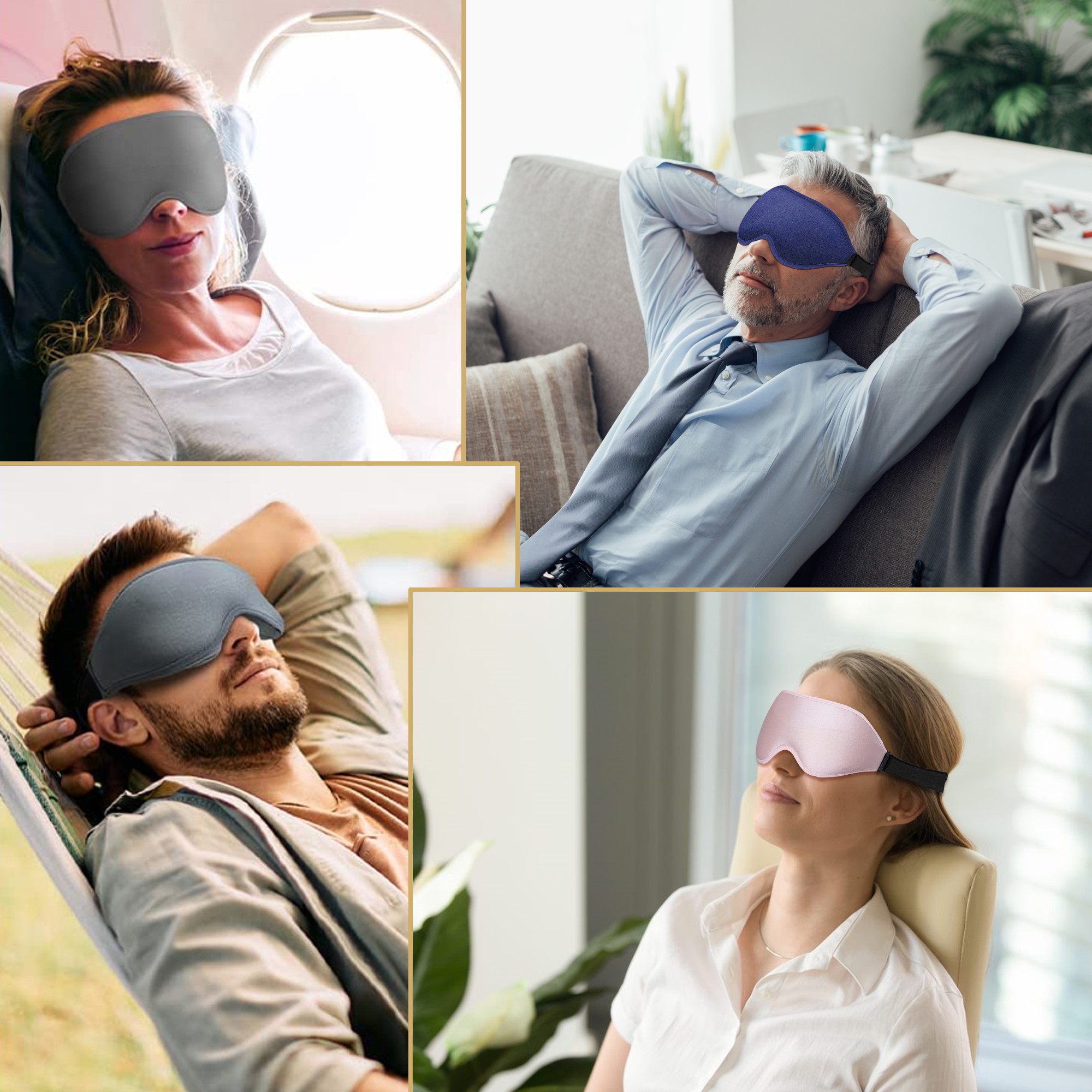 thumbnail image 2 of ComfiTime Máscara para Dormir 3D: Máscara para Dormir 100 % Opaca, Cubre Ojos para Hombres y Mujeres, Antifaz para Contorno con Deflector Nasal, Suave y Liviana, sin Látex, 2 of 15