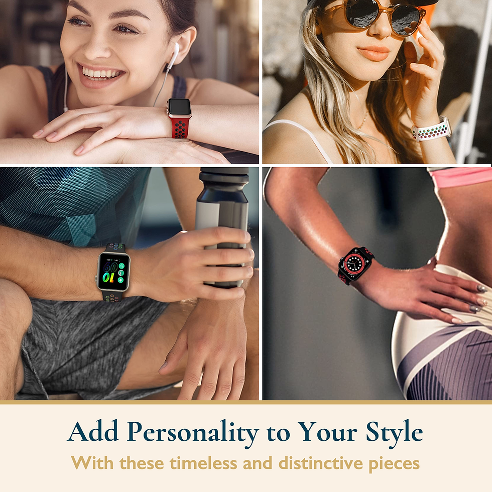 Thumbnail: Silicone Apple Watch Sport Band With Air Holes, 4 Pack