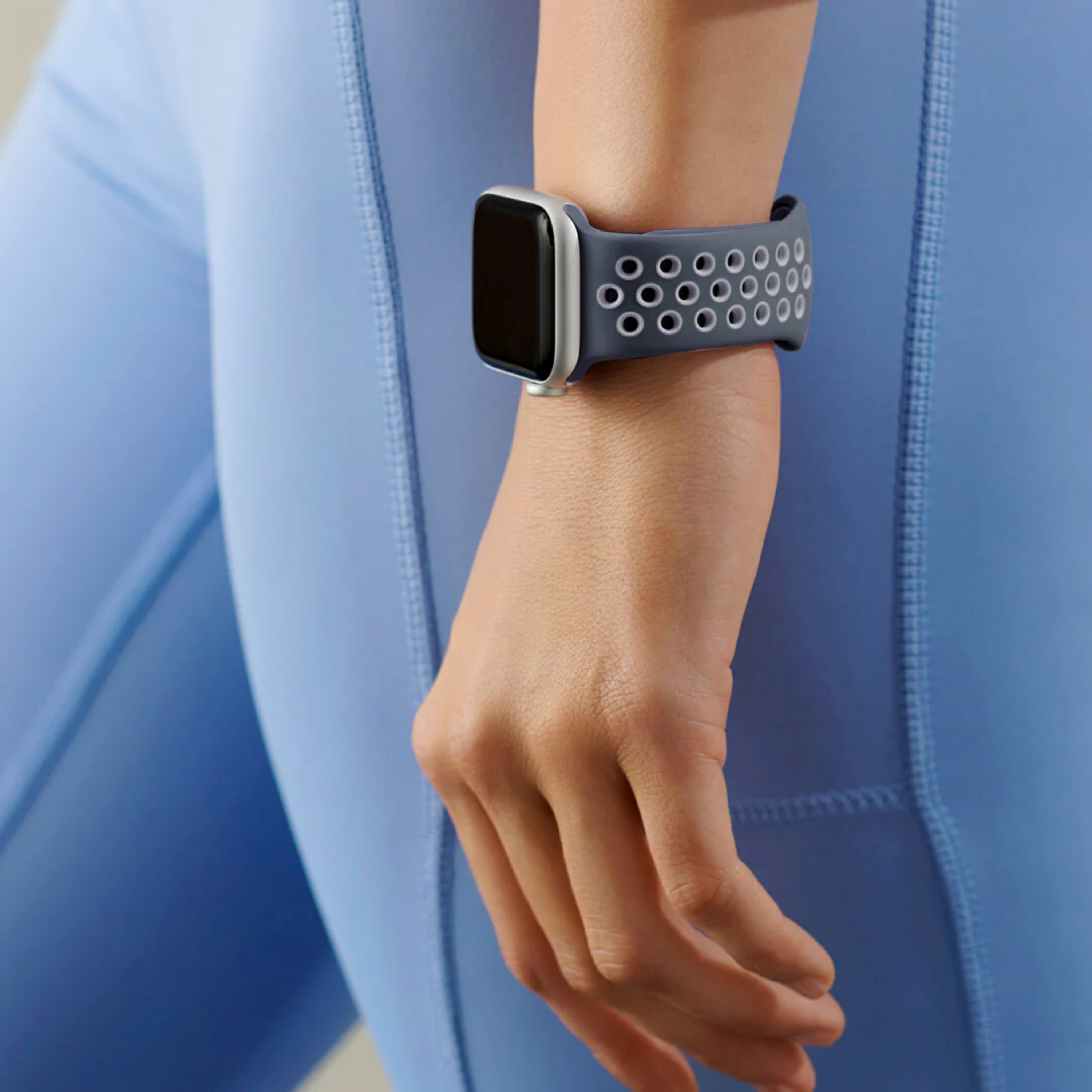 thumbnail image 2 of ComfiTime Correa para Apple Watch: Correas Elásticas para iWatch de 38/40/41/42/44/45/49 mm, Correas Deportivas de Silicona Transpirables para Series SE 9 8 7 6 5 4 3 2 1 Ultra 1 2, 2 of 13