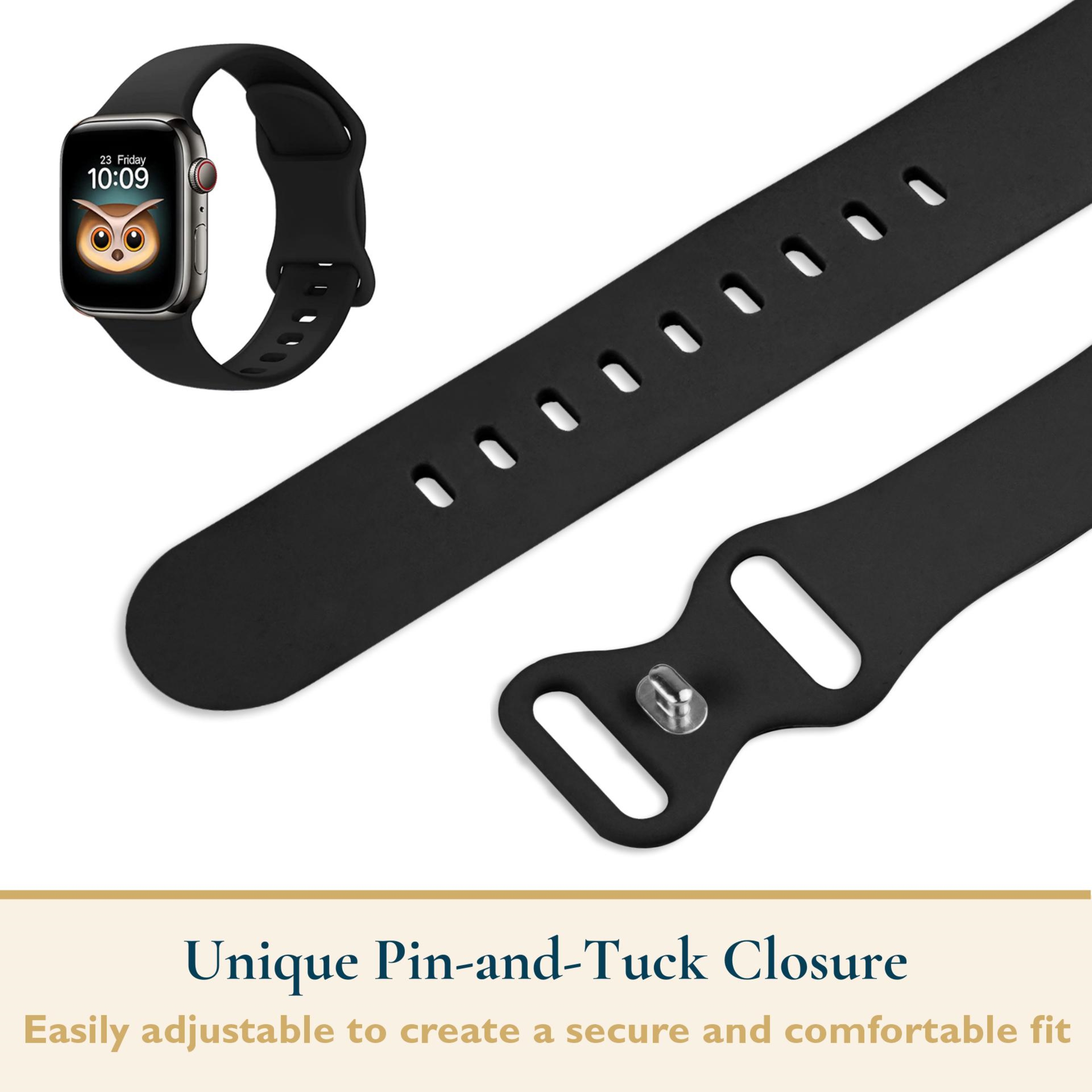 thumbnail image 3 of ComfiTime Correa para Apple Watch, Paquete de 6, Correas Elásticas Deportivas para iWatch de 38/40/41/42/44/45 mm para Mujeres y Hombres, Correa de Silicona para iWatch Series 9-1 SE, 3 of 11