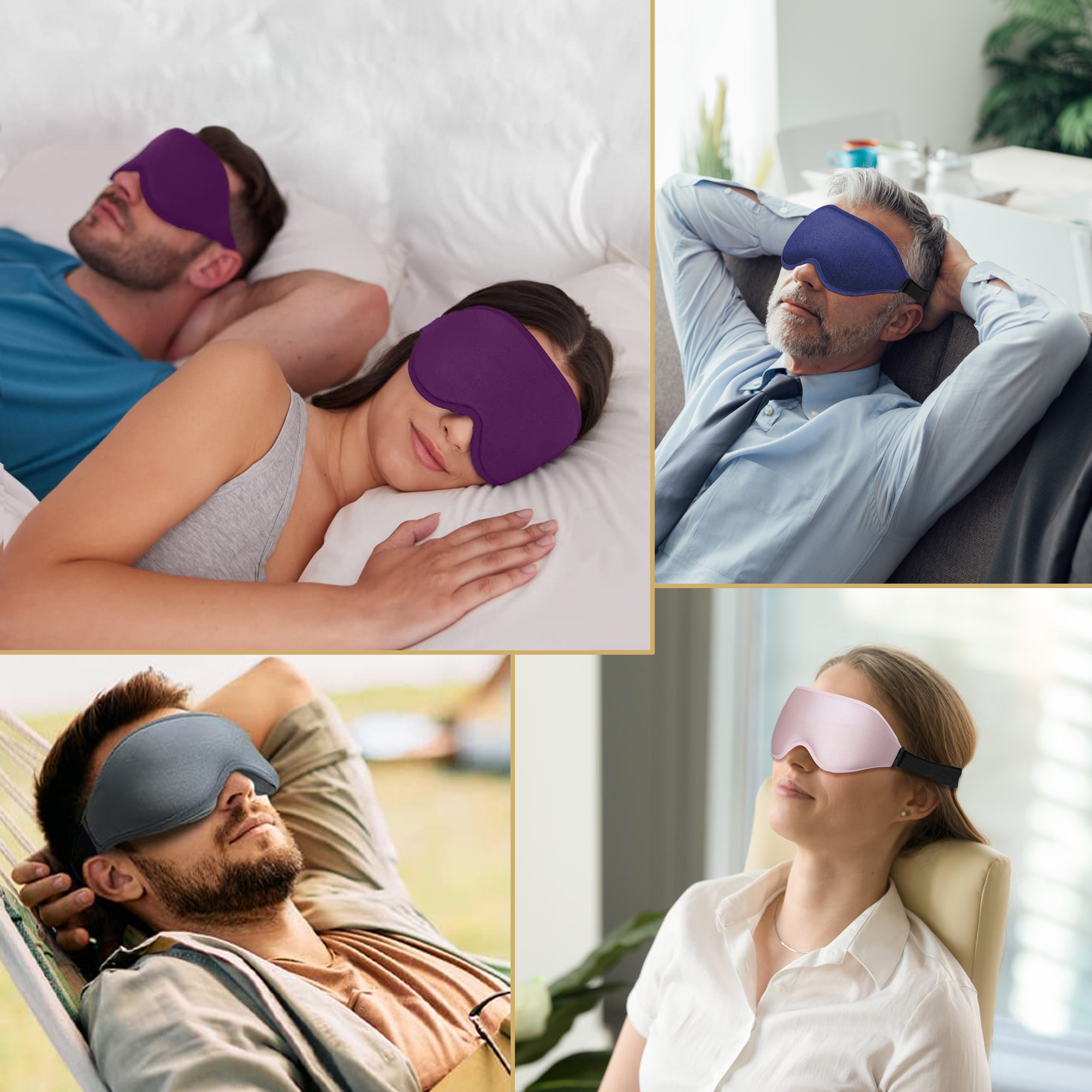 thumbnail image 2 of ComfiTime Máscara para Dormir 3D: Máscara para Dormir 100 % Opaca, Cubre Ojos para Hombres y Mujeres, Antifaz para Contorno con Deflector Nasal, Suave y Liviana, sin Látex, 2 of 15