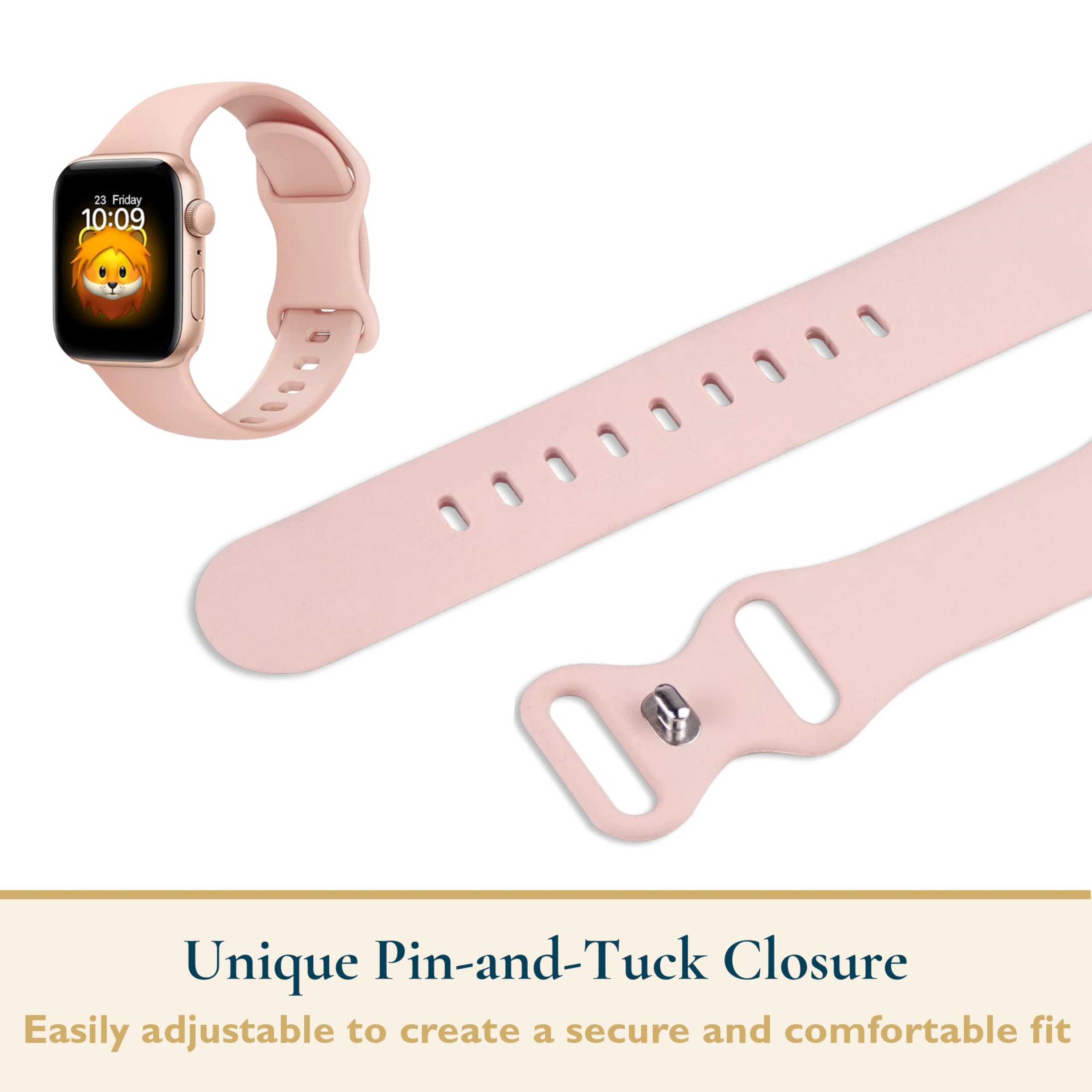 thumbnail image 3 of ComfiTime Correa para Apple Watch, Paquete de 4, Correas Elásticas Deportivas para iWatch de 38/40/41/42/44/45 mm para Mujeres y Hombres, Correa de Silicona para iWatch Series 9-1 SE, 3 of 11