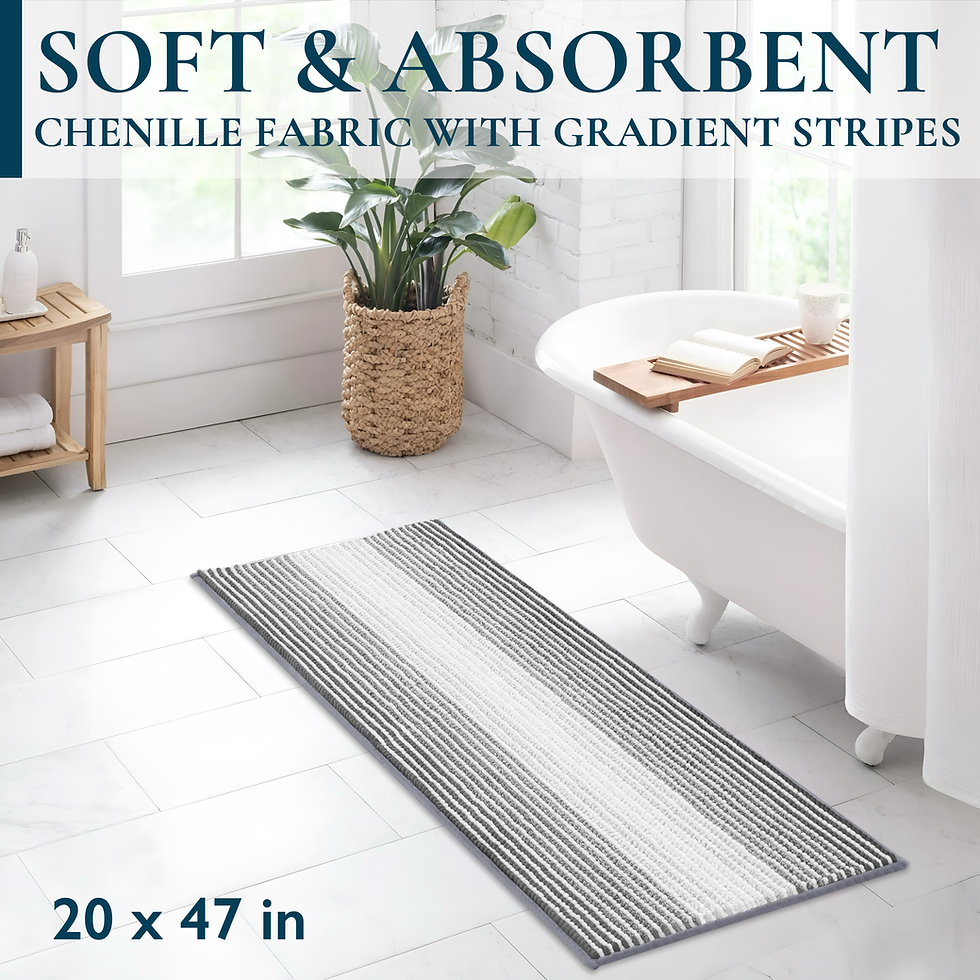 Thumbnail: Bathroom Rugs – Non-Slip Bath Mat, Soft Plush Chenille