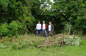 Team of Lloyds Managers clearing part of the ha-ha in Eastfield Park