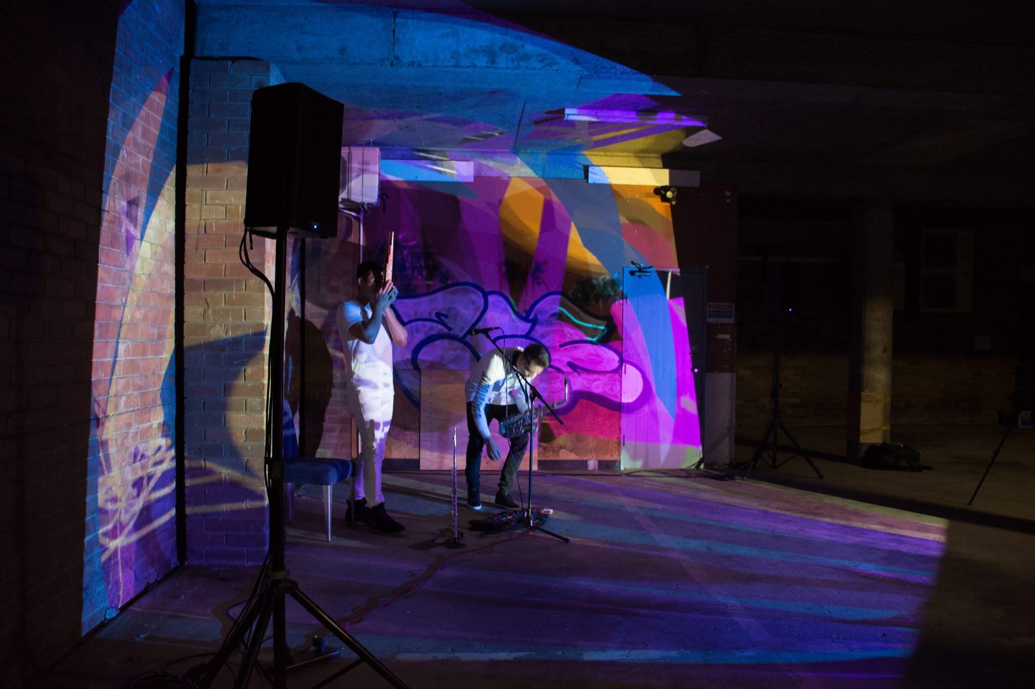 Improv loop machine performance with Tom Duck (Saxophone) and Todd Fuller (Visuals) @ the opening of