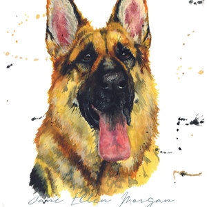 watercolour dog painting