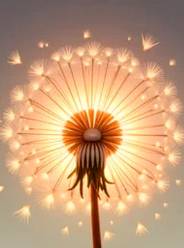 “Close-up of a dandelion seed unfurling in natural light...inspiration