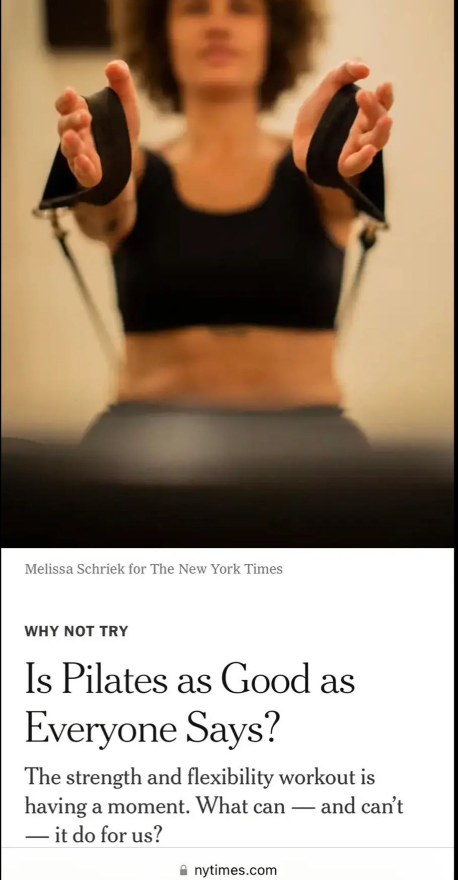 NY Times on Pilates