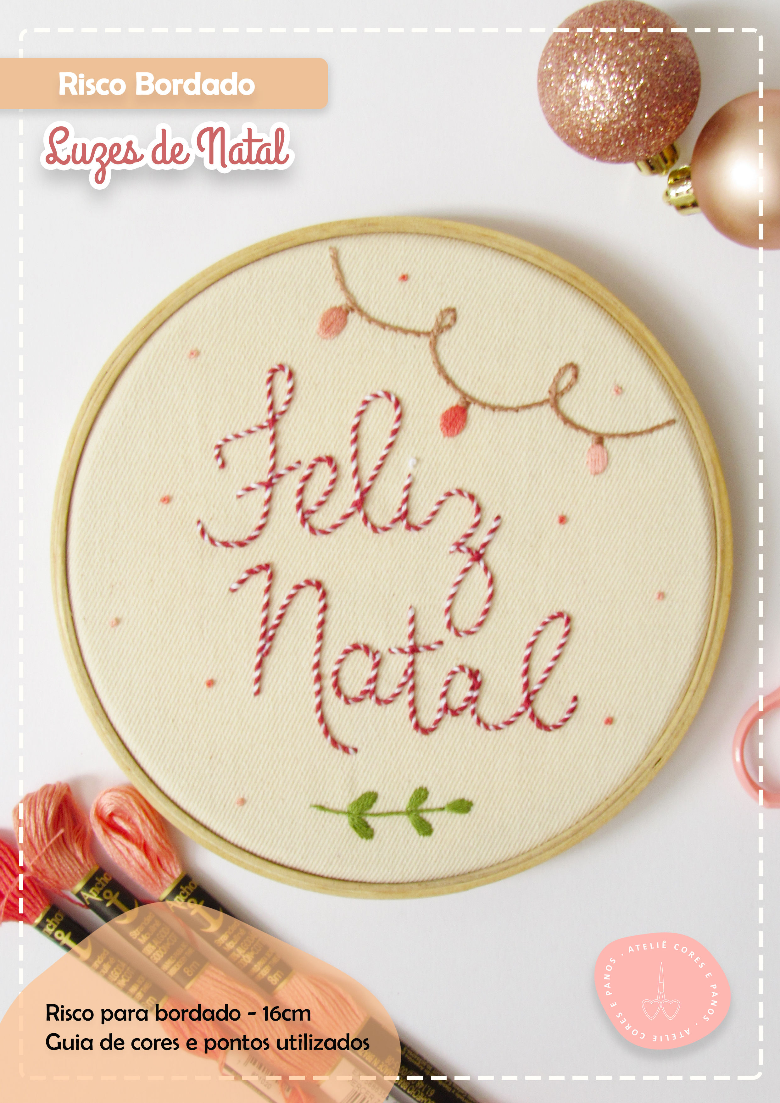 Risco para Bordar - Luzes de Natal