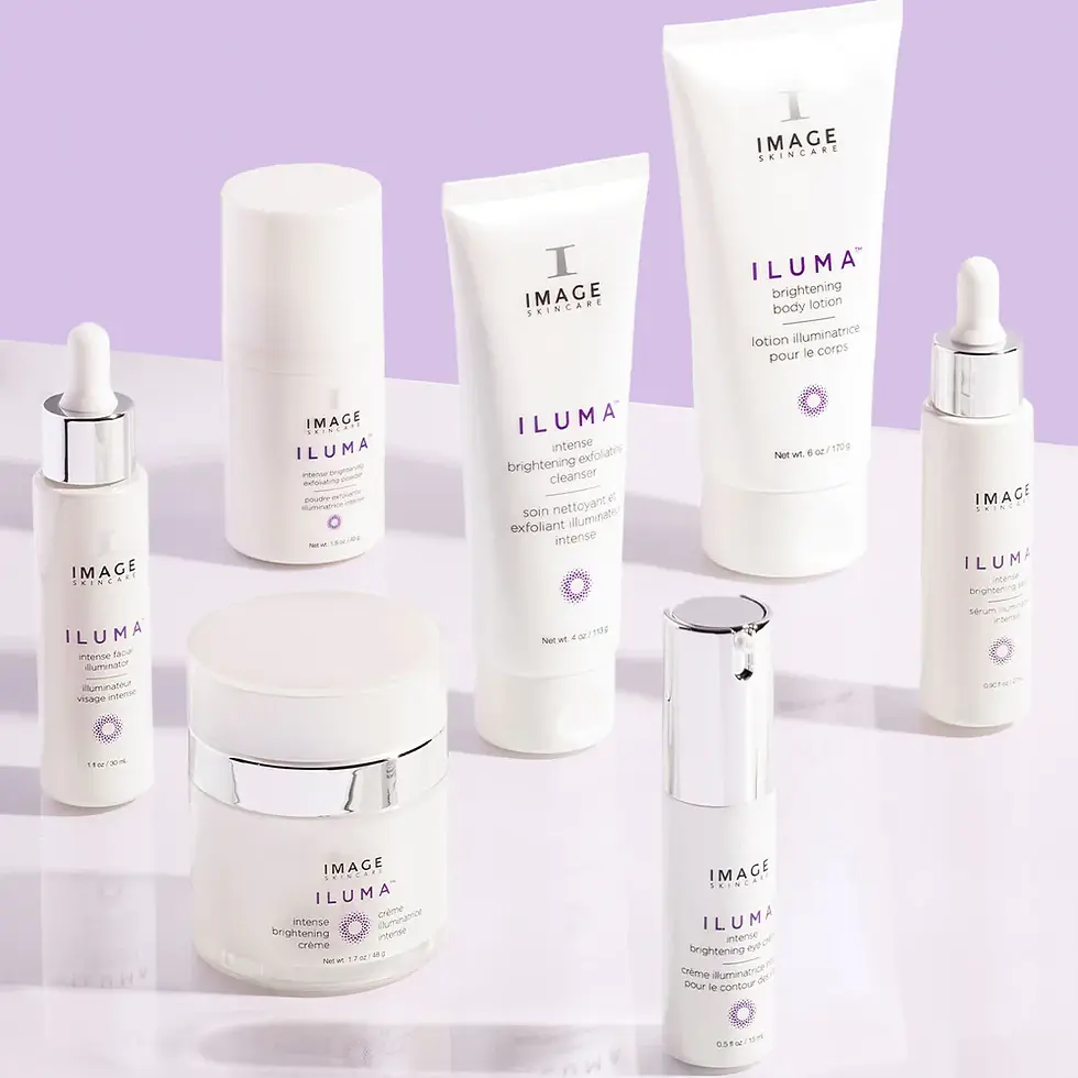 Miniature : Alle Produkte der Linie vor violettem Hintergrund IMAGE Skincare - ILUMA - Intense Brightening Serum