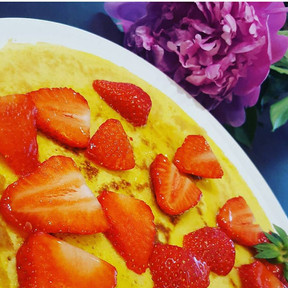 pancake à la farine de patates douces fraises