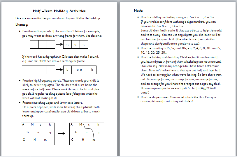 Half Term Holiday Activities