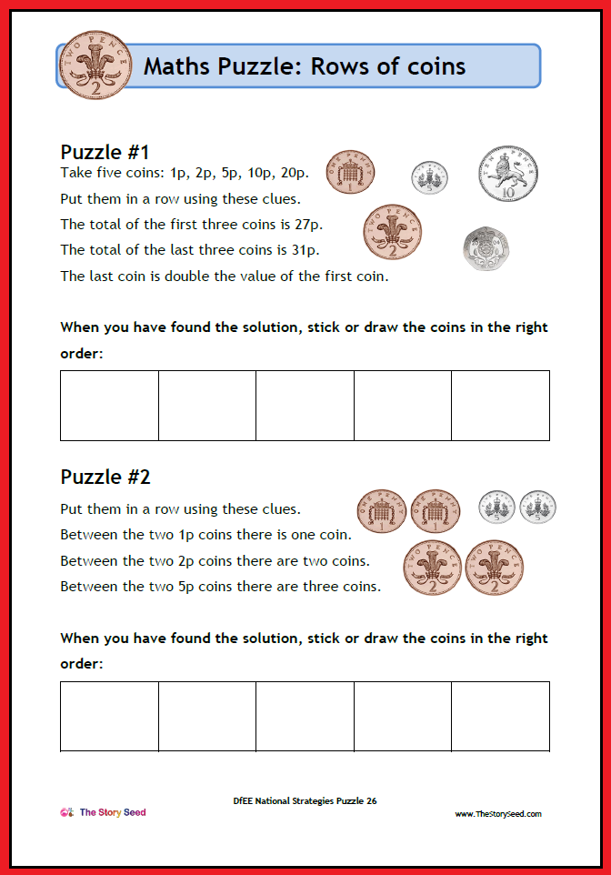 KS2 - Rows of Coins PDF (2 of 2)