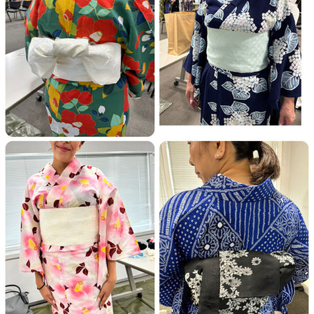 浴衣姿で映えフォトブースで撮影を楽しむ女性たち