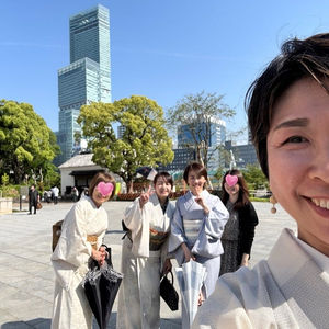 着物姿で美術館へ。着付け教室イベントでのおでかけ風景