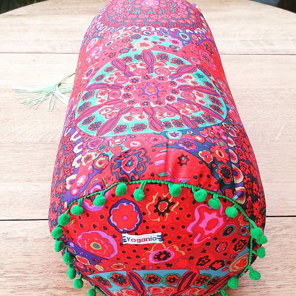 Thumbnail: Red mangala yoga bolster with  buckwheat husk filling 