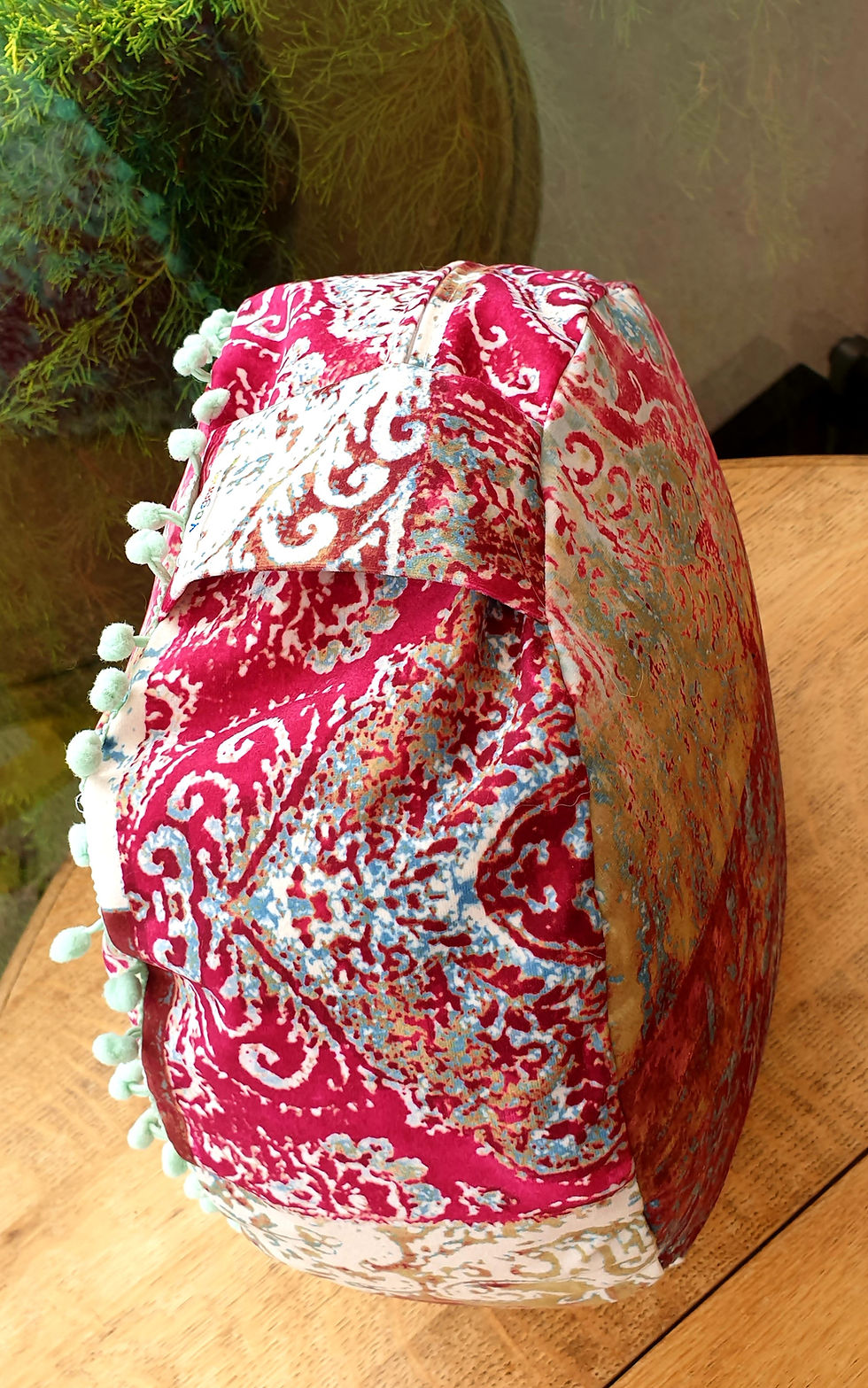 Thumbnail: Meditation circular Velvet pillow buckwheat husk filling 33x13cm