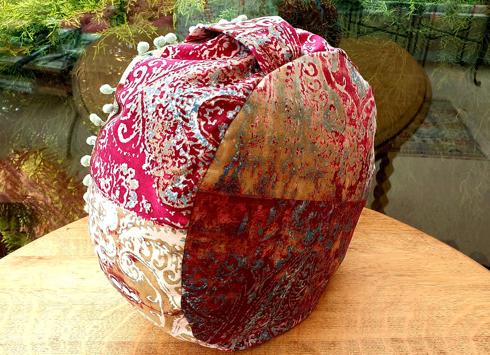 Thumbnail: Meditation circular Velvet pillow buckwheat husk filling 33x13cm