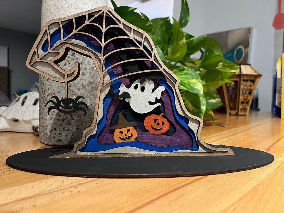 Thumbnail: Wood Crafts-  Ghostly Witch Hat Shelf Sitter