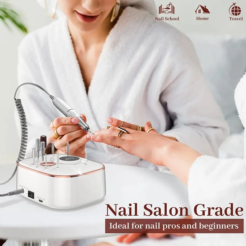 Thumbnail: Rechargable E-file Nail Drill Electric Desktop Nail File | 35000rpm
