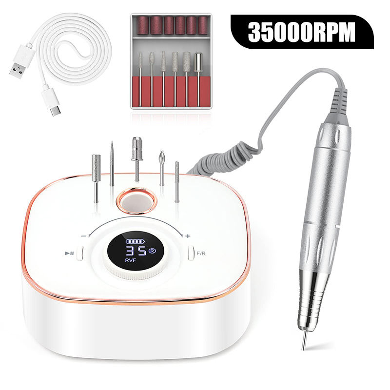 Thumbnail: Rechargable E-file Nail Drill Electric Desktop Nail File | 35000rpm