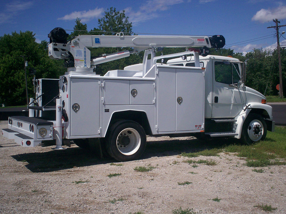 A utility truck with a crane
