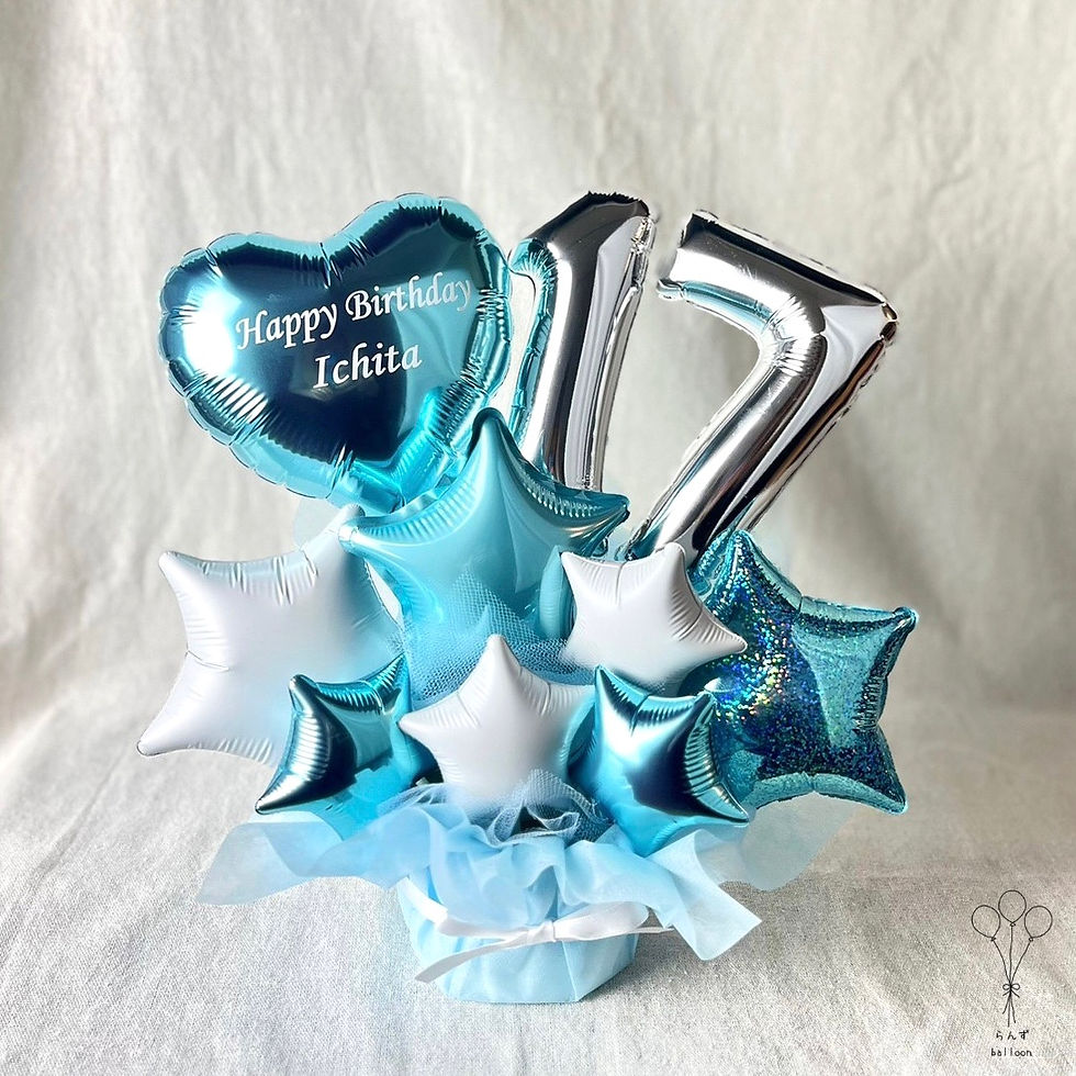 Baby blue eyes (*・ω・ ギフト　バルーンアレンジ Clear Balloon Baby Blue Float Balloon - Float type - クリア