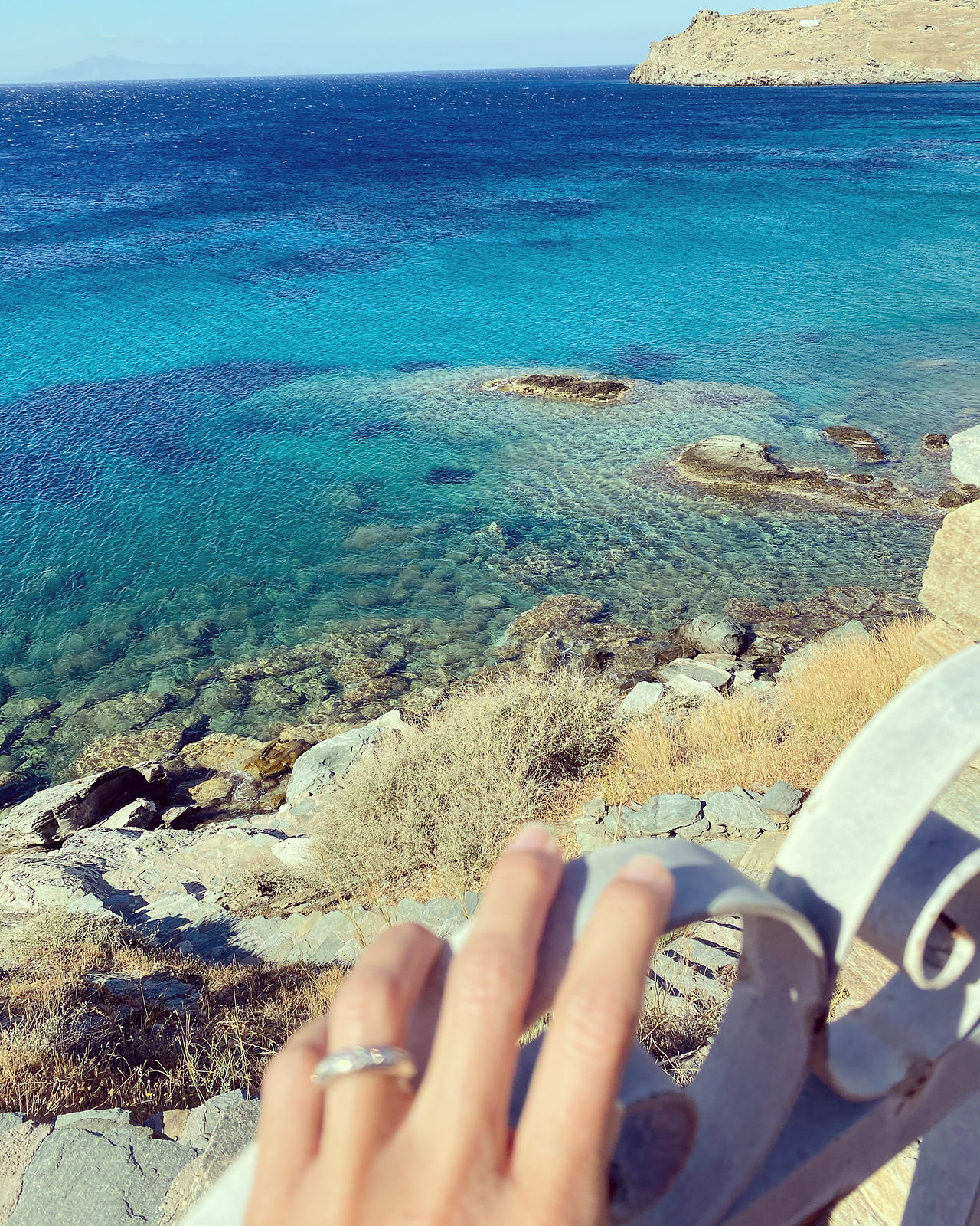 Blue azure of the Aegean Sea in Andros, a Hiddenist journey