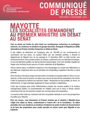 Un débat sur la situation à Mayotte