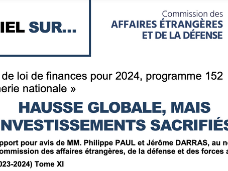 PLF 2024 : Rapport sur le budget de la Gendarmerie nationale