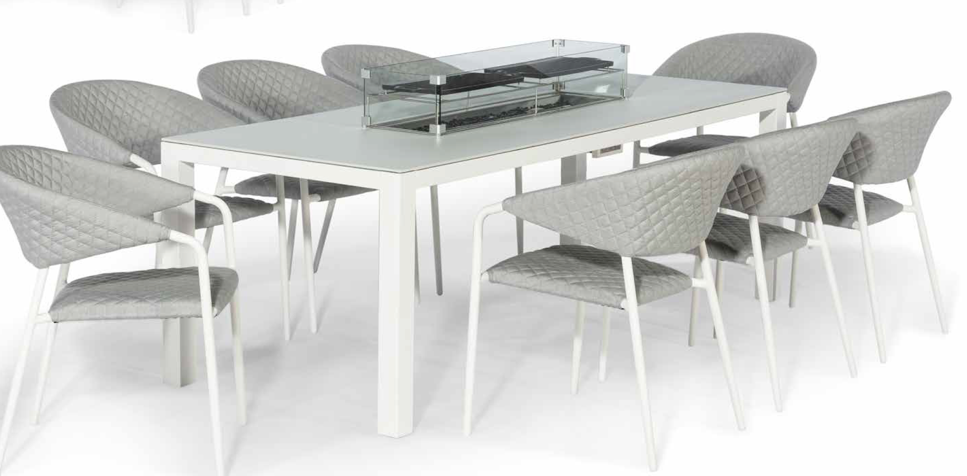 Ambition 8 Chair Dining Set With Fire Pit