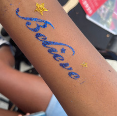 believe glitter tattoo