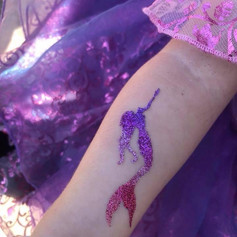 mermaid glitter tattoo